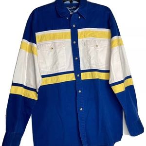 Sold-EBay Vintage Wrangler Western Button Down Color Block Size Small